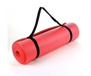 TNP® Large Thick Cushioned Pilates and Yoga Mat with Carry Handle 182cm x 60cm x 15mm Gym Exercise Floor Outdoor Indoor Mat Mats (Red)