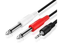 TNP Products 3ft Premium 1/8 to 1/4 Stereo Cable Male to Male - Dual Y-Connector 1/4 to 1/8 Audio Cable - Compatible with Smartphone, Laptop, Speaker, Amplifier, Audio Mixer
