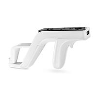 TNP Products Zapper Gun for Nintendo Wii Wireless Blaster Remote Wiimote Controller Game Attachment, Links Remote Nunchuk for Shooting Sport Games - Light White