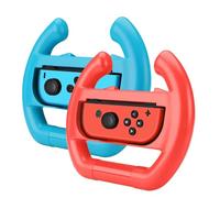 TNP Racing Wheel for Nintendo Switch/Switch OLED Joy-Con Controller (Set of 2 Red + Blue) Racing Steering Wheel Controller Accessory Grip Handle Kit Attachment
