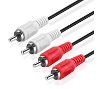 TNP RCA Audio Cable (6 FT) - 2 RCA Male to Male Red and White Audio Cable - Car Audio Connector Plug Jack Wire Cord for Home Theater, HDTV, Amplifiers, Hi-Fi Systems, Speakers