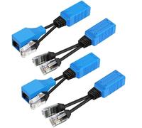 TNP RJ45 Ethernet Cable Combiner/Splitter Kit (2 Pair), 2 Male to 1 Female & 1 Male 1 Female to 1 Female POE Data Adapter LAN Ethernet Network Extender Y Splitter Cat5e Cat6 Cable for Surveillance