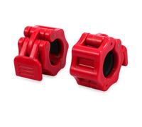 TnP Rubber Barbell Collars - Locking 1" Stanadard Size Weight Clamps Lock Jaw - Quick Release Collar Clips - Bar Clamps Great for Crossfit, Olympic Lifts and Strength Training (Red)