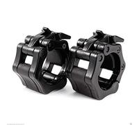 TnP Rubber Barbell Collars - Locking 1" Stanadard Size Weight Clamps Lock Jaw - Quick Release Collar Clips - Bar Clamps Great for Crossfit, Olympic Lifts and Strength Training (Black)