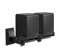 TNP Speaker Wall Mount, Dual Side Clamping Speaker Mounting Brackets for Bookshelf, Surround Sound & Studio Speakers, Adjustable Swivel Tilt, Up to 55 lbs, 2 Pack, Black