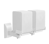 TNP Speaker Wall Mounts - Adjustable Speaker Mounts for Wall with Dual Side Clamps, Swivel & Tilt Wall Mount Speaker Bracket for Bookshelf, Surround Sound, Rear Speakers up to 55 lbs, 2 Pack, White