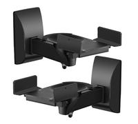 TNP Speaker Wall Mounts - Dual Side Clamping Bookshelf Mounting Bracket for Large Surround Sound Speaker with Adjustable Swivel & Tilt Angle for Home & Studio, up to 55 lbs, 2 Pack, Black