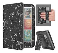 TNP Stand Case for Kindle Paperwhite 12th Generation 2024 / Kindle Colorsoft Signature Edition with Hand Strap & Card Slot - 7" PU Leather Protective Folio Cover with Auto Wake/Sleep, Constellation