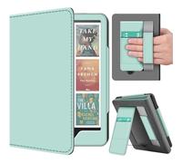 TNP Stand Case for Kindle Paperwhite 12th Generation 2024 / Kindle Colorsoft Signature Edition with Hand Strap & Card Slot - 7" PU Leather Protective Folio Cover with Auto Wake/Sleep, Agave Green