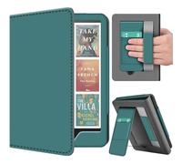 TNP Stand Case for Kindle Paperwhite 12th Generation 2024 / Kindle Colorsoft Signature Edition with Hand Strap & Card Slot - 7" PU Leather Protective Folio Cover with Auto Wake/Sleep, Dark Green