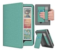 TNP Stand Case with Strap for Kindle Paperwhite 12th Gen 2024 / Kindle Colorsoft Signature Edition - 7" PU Leather Protective Folio Cover with Auto Wake/Sleep & Card Slot, Green