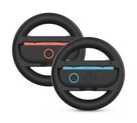 TNP Switch 2 Steering Wheel Racing Compatible with Nintendo JoyCon 2 (2025) - Switch 2 Wheels for Mario Kart & Racing Games, Controller Accessory Grip Handle Kit Attachment, (Black, 2 Pack)