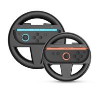 TNP Switch 2 Steering Wheel Racing Compatible with Nintendo JoyCon 2 (2025) - Switch 2 Wheels for Mario Kart & Racing Games, Controller Accessory Grip Handle Kit Attachment, (Set of 2 Black)