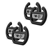 TNP Switch Wheel for Joy-Con Controller (Set of 4) - Racing Steering Wheel Controller Accessory Grip Handle Kit Attachment (Black) - Nintendo Switch