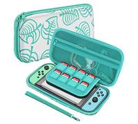 TNP Travel Case for Nintendo Switch New Horizon Animal Leaf Crossing Portable Carry Hard Shell EVA Material Pouch Traveler Deluxe Cover for Switch Console, Joy Con Controller, Game Card Holders