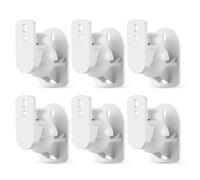 TNP Universal Satellite Speaker Wall Mount Bracket Ceiling Mount Clamp with Adjustable Swivel and Tilt Angle Rotation for Surround Sound System Satellite Speakers - 6 Pack, White