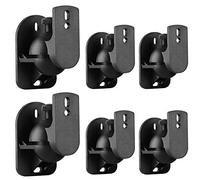 TNP Universal Satellite Speaker Wall Mount Bracket Ceiling Mount Clamp with Adjustable Swivel and Tilt Angle Rotation for Surround Sound System Satellite Speakers - 6 Pack, Black
