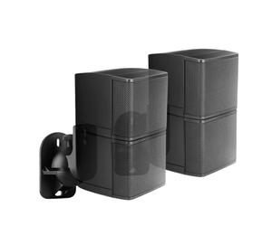 TNP Universal Satellite Speaker Wall Mount Bracket Ceiling Mount Clamp with Adjustable Swivel and Tilt Angle Rotation For Home Theater Surround Sound System Satellite Speakers - 1 Pair Set of 2, Black