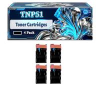 TNP51 Toner Cartridges Compatible for Konica Minolta Bizhub C3110 Printers, With Chip Large Capacity 8000 Pages (4 Pack Black)
