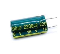 TNPLKIUYT 10 Pcs 16V 2200uF 20% Aluminum Electrolytic Capacitor Low ESR 10x20mm Light Green