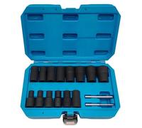 TNPLKIUYT 7 Pcs Spiral Deep Extractor Set for Lug Nut and Spark Plug Removal 3/8 to 5/8 Inch(16pcs Lug Nut Extractor 1/2 Inch Drive)