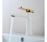TNPLKIUYT Bathroom Faucet Single Handle Deck Mounted for Hot and Cold Water in Multicolor(White)