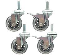 TNPLKIUYT Furniture Casters, Brake Swivel Casters 3 inches Thread Stem 30mm Load 135kg Pack of 4 Universal M8 M10 M12(Brake+universal,M10)