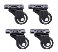 TNPLKIUYT Furniture Casters, Pack Of 4 Swivel Plate Casters PU Wheels Double Bearing Screws Black Multiple Sizes(Universal,40mm/1.6in)