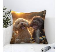 TNSGHAVED 3D Printed Cockapoo Square Pillowcases Pillow Case Cushion Garden Cushion Super Soft Pack of 1 Home Decor for Sofa Bedroom 40x40cm