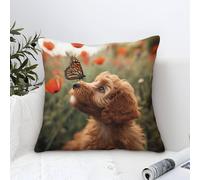 TNSGHAVED 3D Printed Cockapoo Throw Pillow Covers Pillow Case Cushion Decorative Super Soft Pack of 1 for Patio,Couch, Tent, Balcony And Sofa 45x45cm