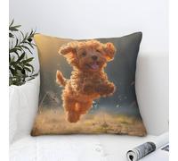 TNSGHAVED 3D Printed Cockapoo Throw Pillow Covers Pillow Case Cushion Decorative Super Soft Pack of 1 for Patio,Couch, Tent, Balcony And Sofa 45x45cm