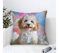 TNSGHAVED 3D Printed Cockapoo Throw Pillow Covers Throw Pillow Case Garden Cushion Super Soft Pack of 1 for Patio,Couch, Tent, Balcony And Sofa 40x40cm
