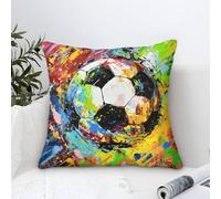 TNSGHAVED 3D Printed Football Throw Pillow Covers Square Throw Pillow Decorative Super Soft Pack of 1 for Sofa Couch Bed 50x50cm