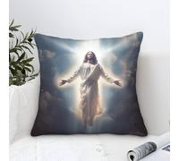 TNSGHAVED 3D Printed Jesus Throw Pillow Covers Pillow Case Cushion Garden Cushion Super Soft Pack of 1 Home Decor for Sofa Bedroom 40x40cm