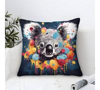 TNSGHAVED 3D Printed Koala Throw Pillow Covers Square Cushion Cover Decorative Super Soft Pack of 1 for Sofa Couch Bed 45x45cm