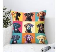 TNSGHAVED 3D Printed Labrador Dog Throw Pillow Covers Square Cushion Cover Decorative Super Soft Pack of 1 for Home Couch Sofa Decorative, Gifts 45x45cm
