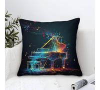 TNSGHAVED 3D Printed Music Notation Throw Pillow Covers Square Throw Pillow Decorative Super Soft Pack of 1 for Patio,Couch, Tent, Balcony And Sofa 40x40cm