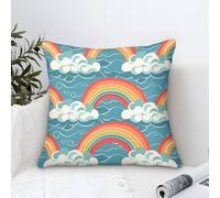 TNSGHAVED 3D Printed Rainbow Throw Pillow Covers Throw Pillow Case Garden Cushion Super Soft Pack of 1 Home Decor for Sofa Bedroom 45x45cm