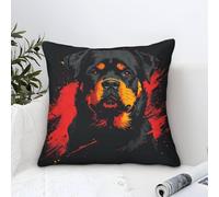 TNSGHAVED 3D Printed Rottweiler Dog Throw Pillow Covers Square Cushion Cover Garden Cushion Super Soft Pack of 1 for Patio,Couch, Tent, Balcony And Sofa 40x40cm