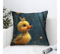 TNSGHAVED 3D Printed Yellow Duck Throw Pillow Covers Square Cushion Cover Garden Cushion Super Soft Pack of 1 for Patio,Couch, Tent, Balcony And Sofa 40x40cm