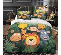TNSGHAVED Cartoon Animals Quilt Cover 3D Print Premium 3 Pieces Bed Set Hidden Zipper Duvet Cover Ultra Soft All Season for Adults Kids Teens Women Youth Teenagers Single（135x200cm）