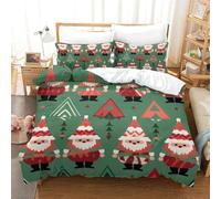 TNSGHAVED Christmas 3D Printed Duvet Cover Set 3 Pieces Bedspread Soft Easy Care with Zipper Closure,Pillowcases for Kids Girls Boys Adults Bedroom King(220x240cm)