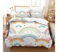 TNSGHAVED Rainbow 3D Printing 100% Microfiber Quilt Cover with Zipper Closure Home Bedding Cover Sets for Women & Men’s Child Bedroom, Guestroom King（220x240cm）
