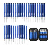 TNSLAND 30 Piece Terminal Removal Removal Tool Car Set with Box Terminal Removal Tool Set Radio Release Tool Cable Connector for Most Connectors Terminals