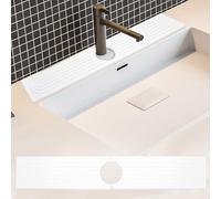 TNSLAND Dish Drying Mat Sink Tap Splash Guard Tap Mat Stone Mat Tap Protector & Drip Mat Tap Mat Sink Mat for Kitchen and Bathroom Includes Sandpaper White 60 x 10 cm