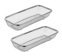 TNSLAND Pack of 2 Dishwasher Baskets Baby Metal Baby Baskets for Storing Baby Cutlery Metal Dish Scrubber Dishwasher Cutlery Basket Worktop Utensil Holder Stainless Steel Baskets