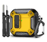 TNSNK for AirPods 4 Case, 【Secure Lock】 Case Cover for Apple Airpods 4 with Active Noise Cancellation 2024, Yellow Case for Airpods 4 with Cleaner Kit and Keychain, Drop Protection