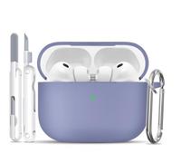 TNSNK for AirPods Pro 3 Case, Soft Non-Slip Silicone, Lavender | with Clean Kit & Keychain, Support Wireless Charging, Lightweight, Scratch-resistant, Full Body Protection