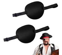 TNSOYCA 2PCS Eye Patch,Adjustable Eye Patches,Pirate Eye Patch, Amblyopia Lazy Eye Patches for Left or Right Eyes,Black