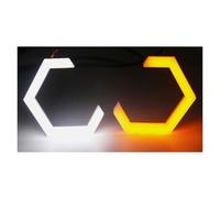TNTGEBFVBG Angel Eye Kit 2pcs LED Hexagonal Halo Angel Eye RGB Turn Signal Light DRL Bluetooth App For Car Headlights 60/70/80/90mm Headlight Angels Eyes(60mm)